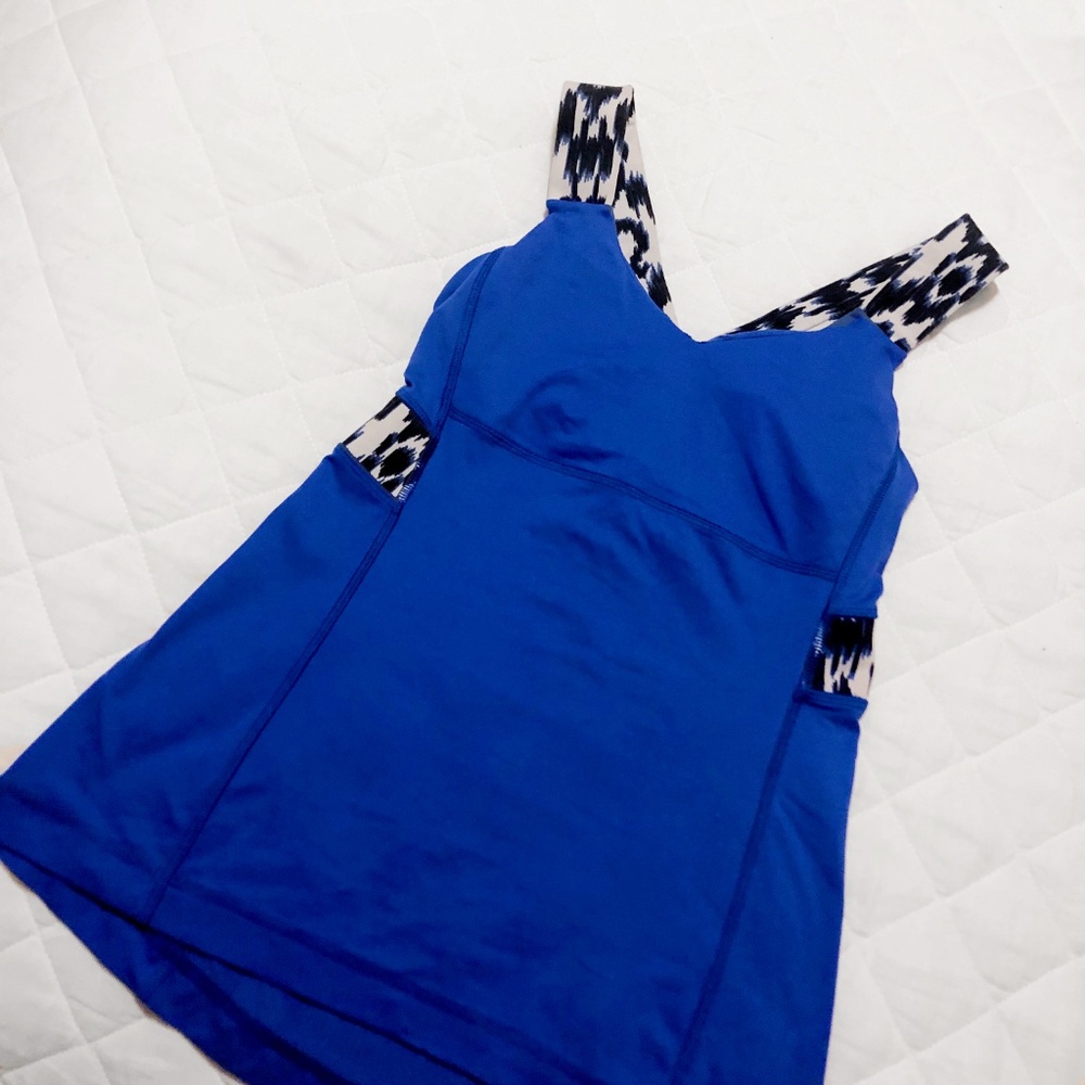 Lululemon Push Ur Limits Tank Blue and Ikat